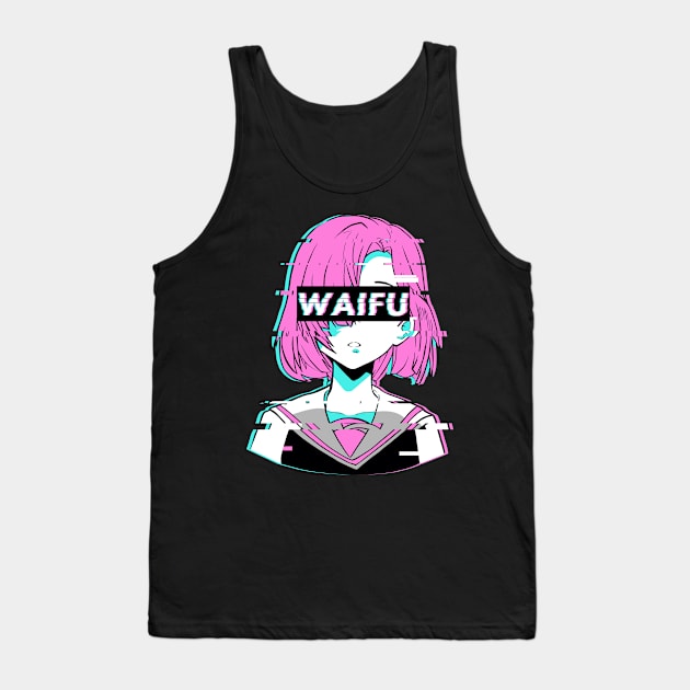 Aesthetic Vaporwave Anime Girl Tank Top by Alex21